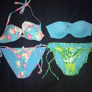 BUNDLE 2 Sets of Blue/Green Bikinis